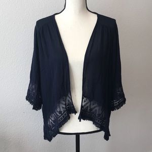 Francesca’s Navy Sheer Kimono